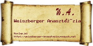 Weiszberger Anasztázia névjegykártya